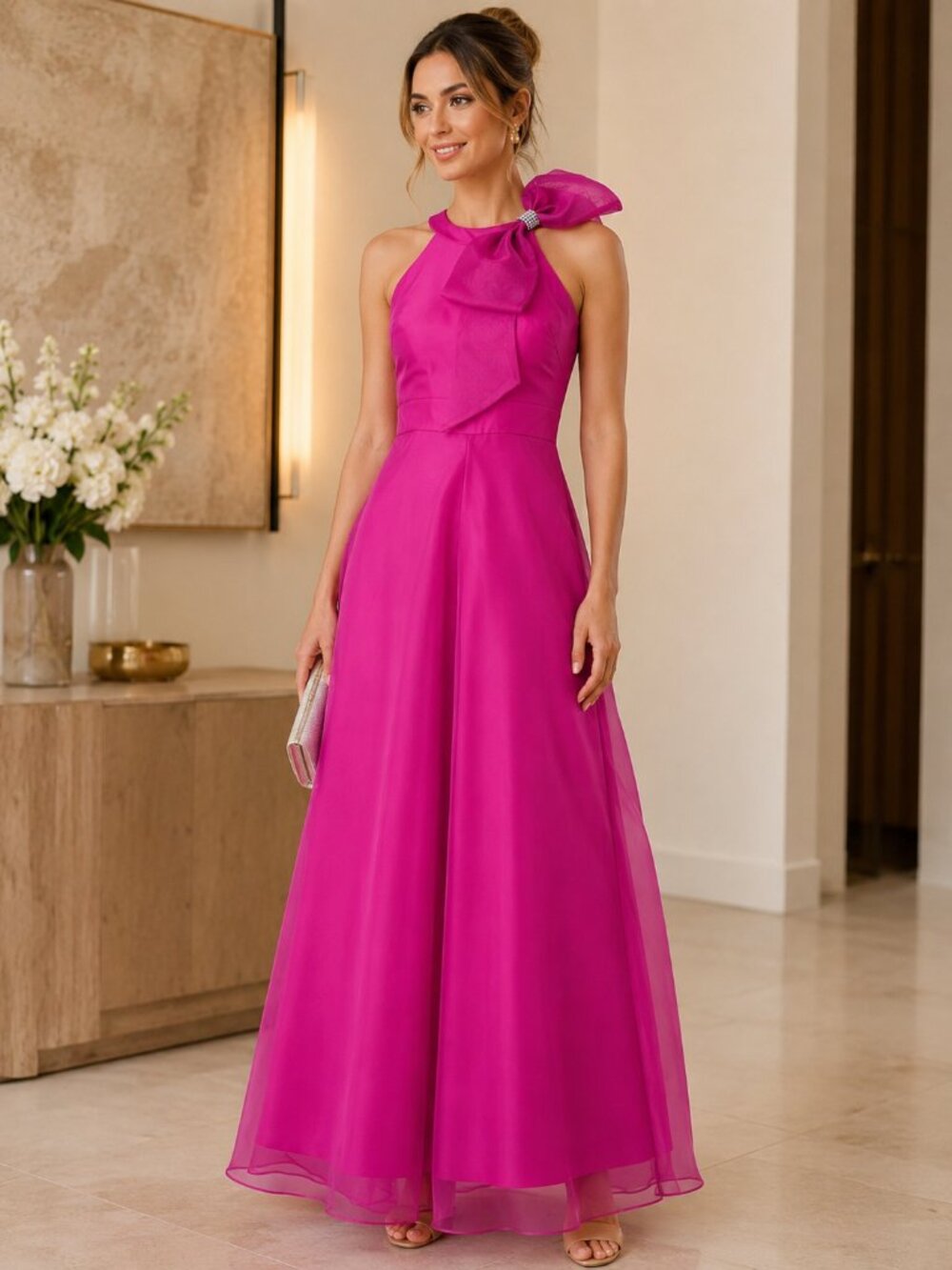 Eliza J Fuchsia Sleeveless Wide Leg Jumpsuit Size 2 NWT